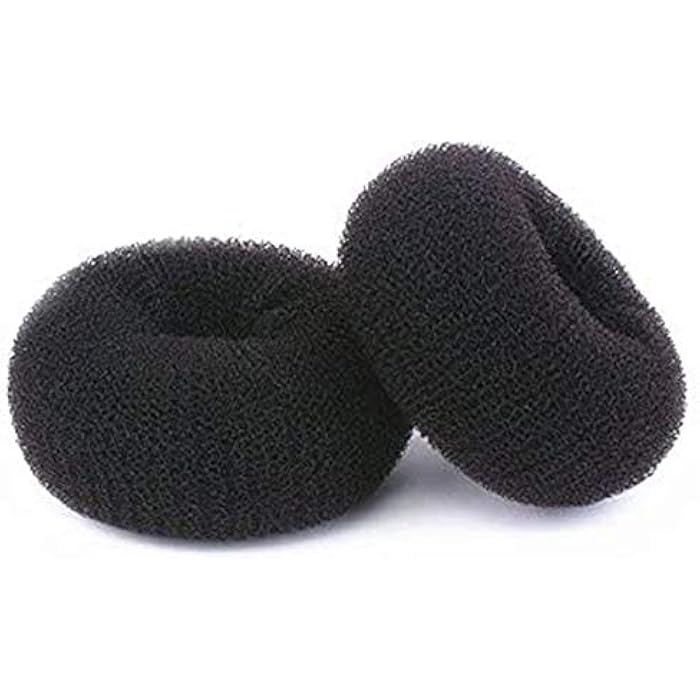 NICEMOVIC Hair Donut Bun Maker, Ring Style Bun, 2PCS Chignon Hair Medium Doughnut Shaper for Short and Thin Hair (Medium, 3 Inch/Black) - Image 1